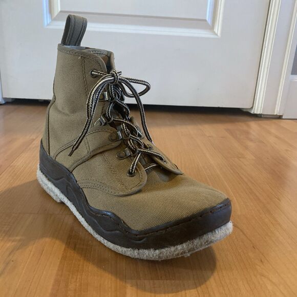 Hodgman Light Weight Wading Shoes Ankle Boots Size 8‎ M Beige Lace Up - Picture 4 of 14